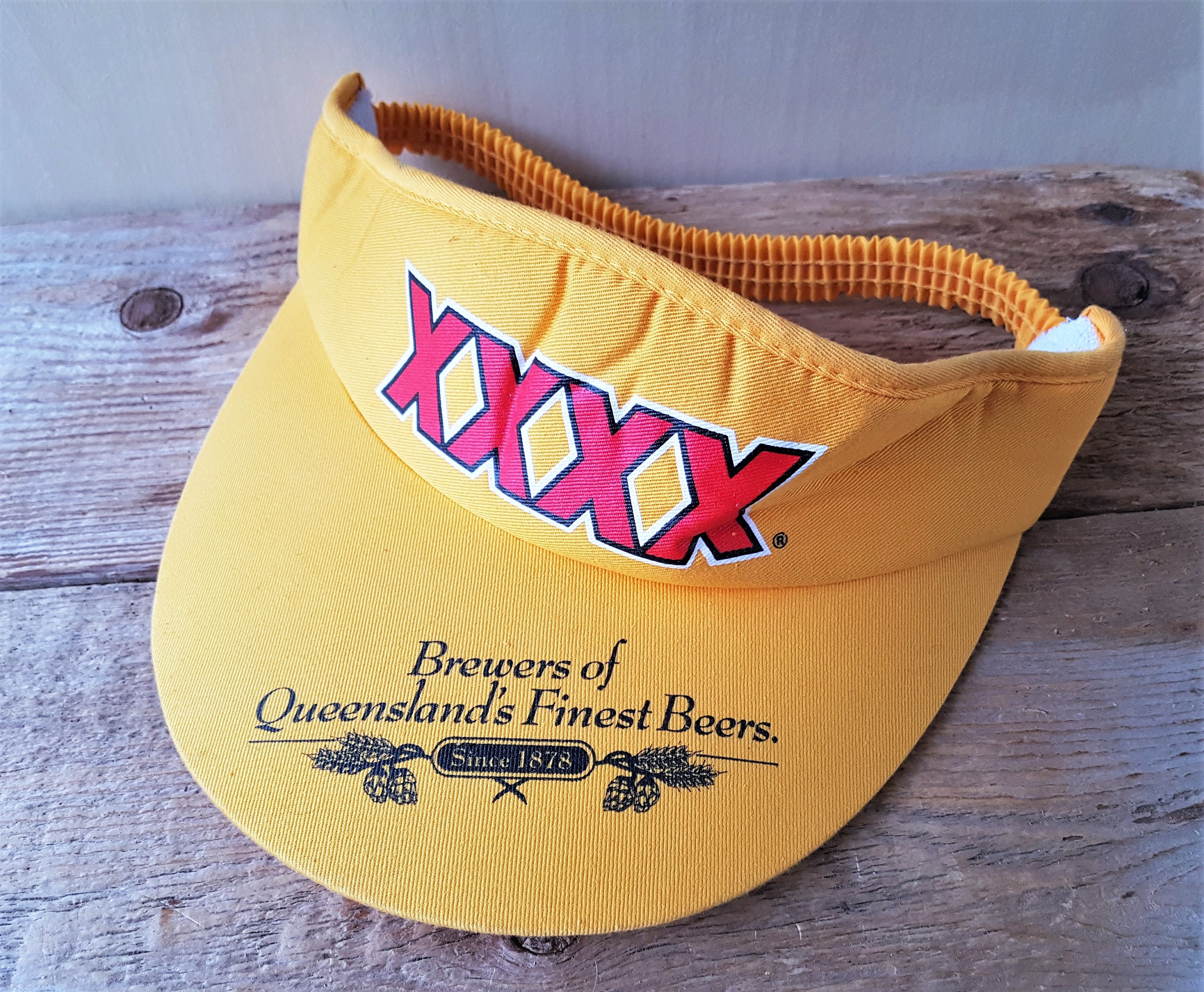 Vintage 80s XXXX the Classic Aussie Beer Sun Visor Original Yellow