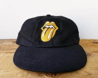 Boné promocional vintage da turnê Bridges to Babylon dos Rolling Stones dos anos 90 - 1997-1998 - Boné de beisebol com fecho ajustável - Boné KP Caps sem estrutura