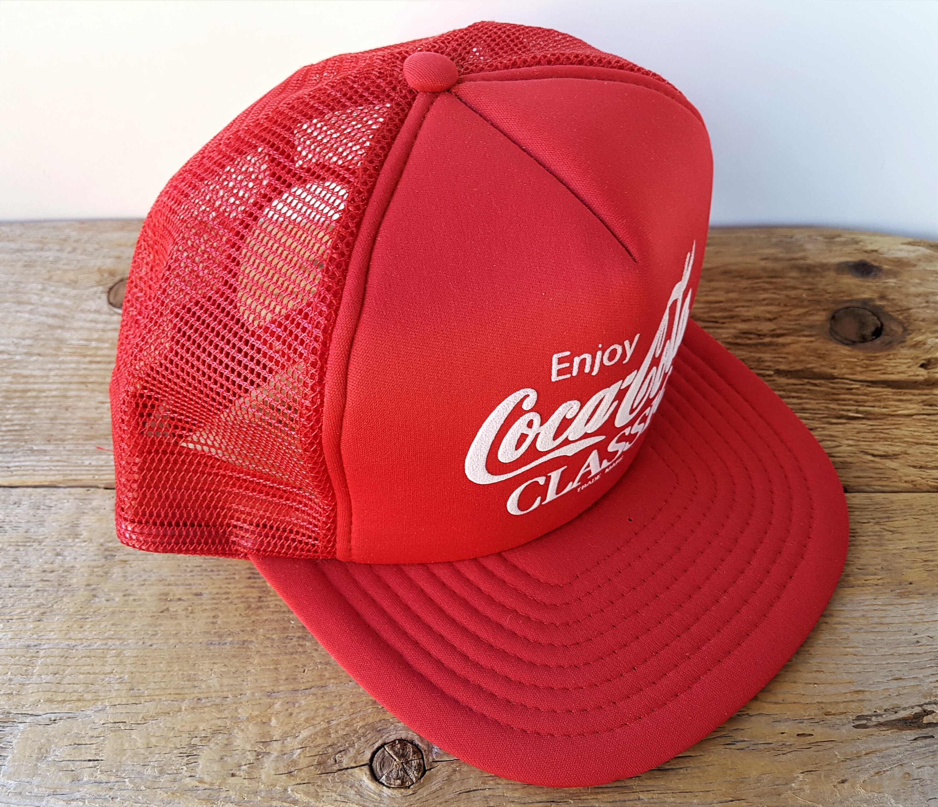 Vintage Enjoy COCA-COLA Classic Red Mesh Trucker Hat Snapback Cap