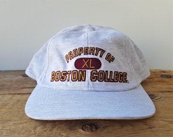Boné vintage dos Boston College Eagles dos anos 90 - Propriedade da BC Athletic, estoque antigo, Global Caps 1994, boné de beisebol universitário tamanho XL mesclado.