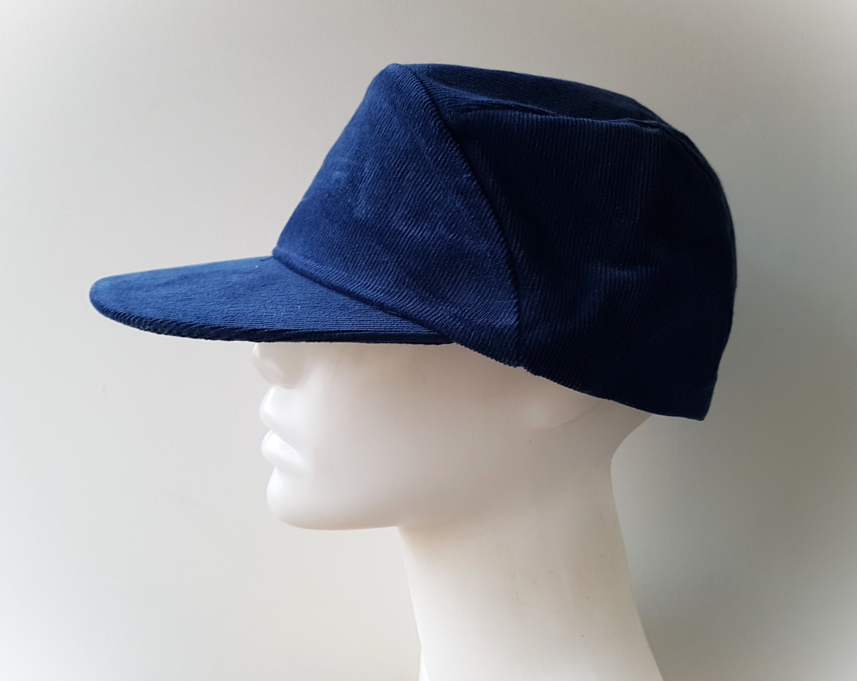 Casquette Vintage Homme En Velours Côtelé Bleu Marine - Taille M - Style Baseball - Neuf Sans étiquette