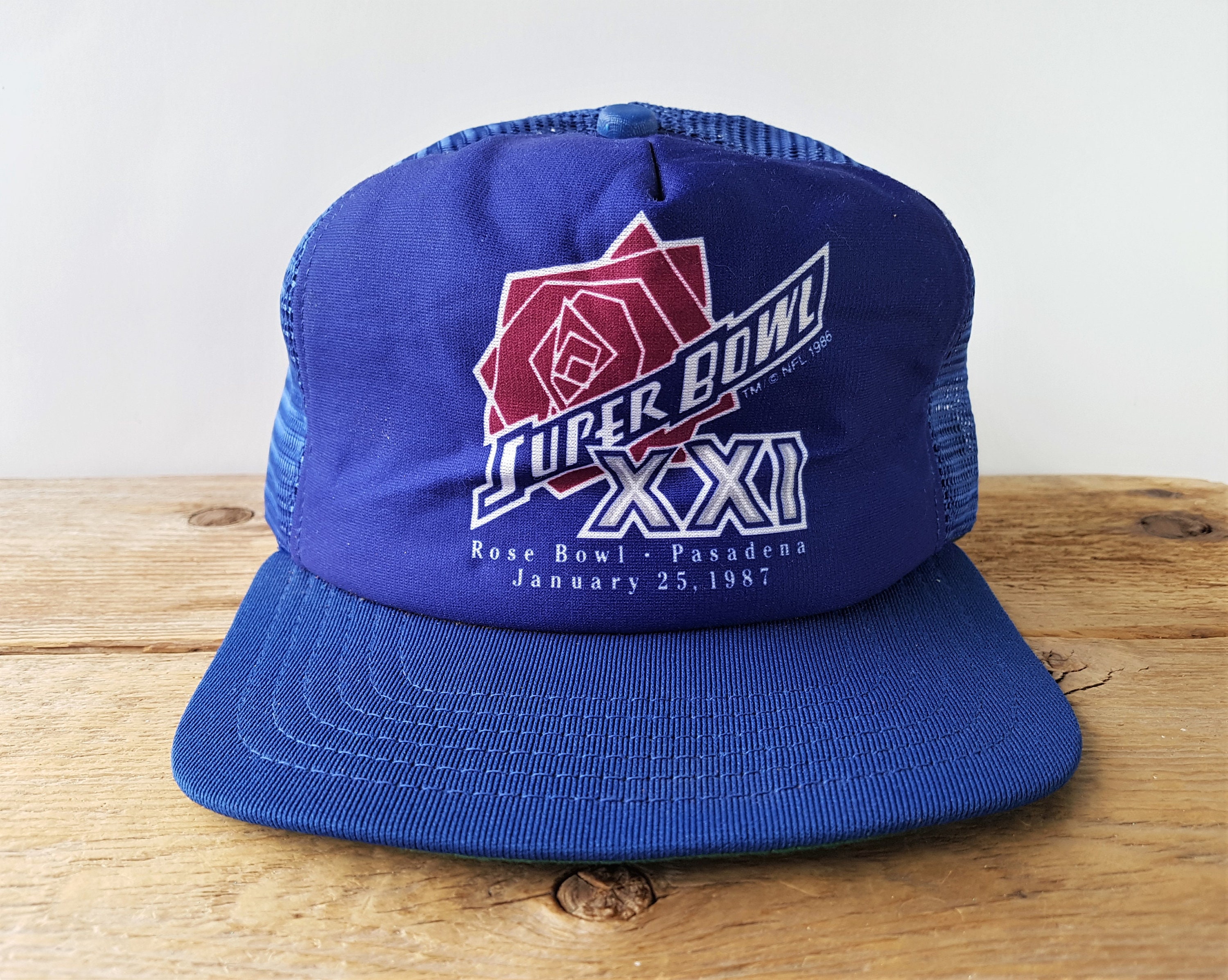 Vintage 1987 Super Bowl XXI Snapback Hat Mesh Trucker Made