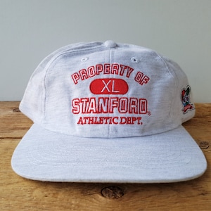 Vintage 90s STANFORD CARDINAL Strapback Dad Hat Property of SU Athletic Dept. Deadstock Global T Caps 1994 NcAA Varsity xL Heather Cap NoS