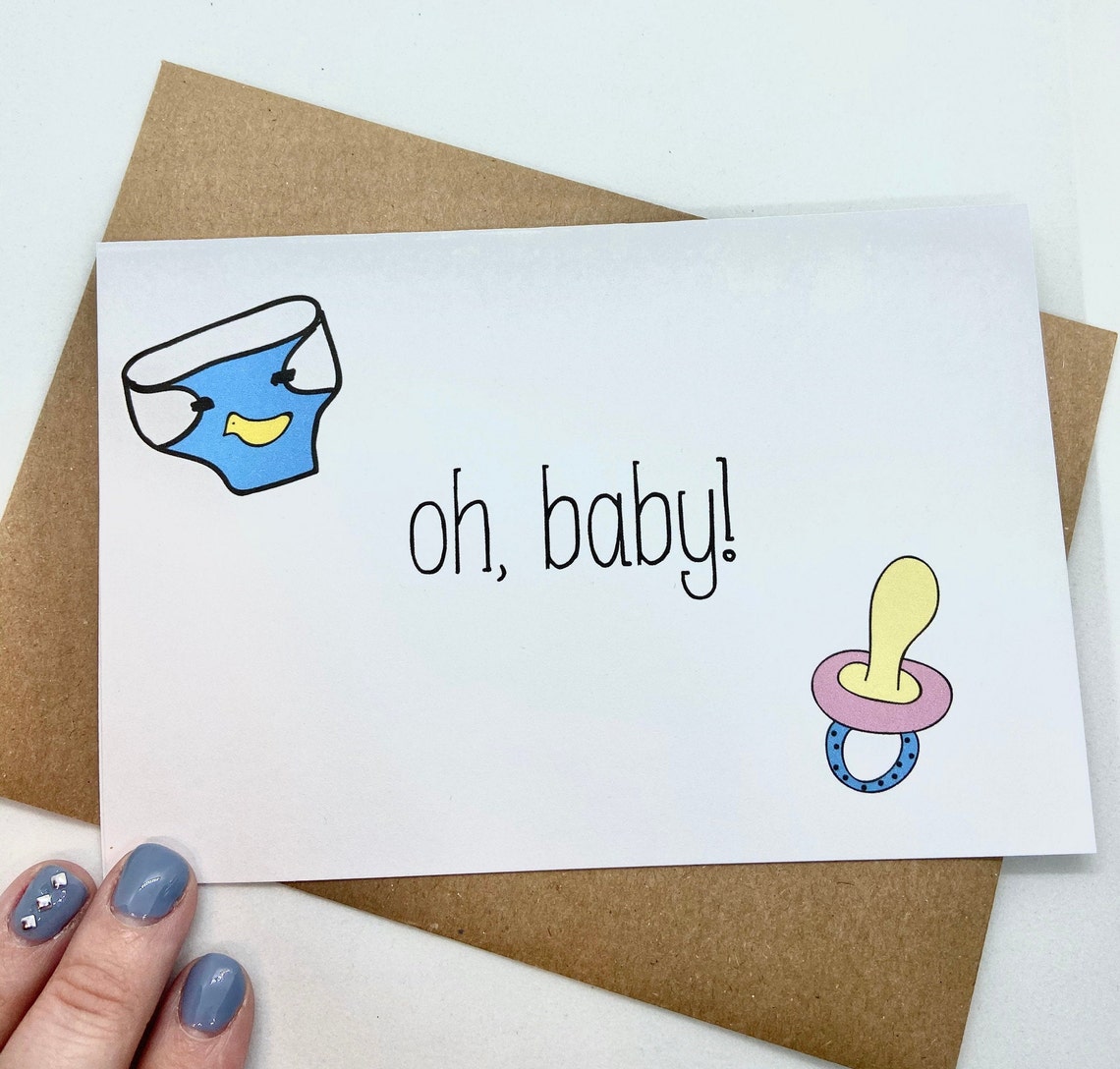 Funny Pregnancy Congratulations Card, Pregnancy Announcement Card, oh
