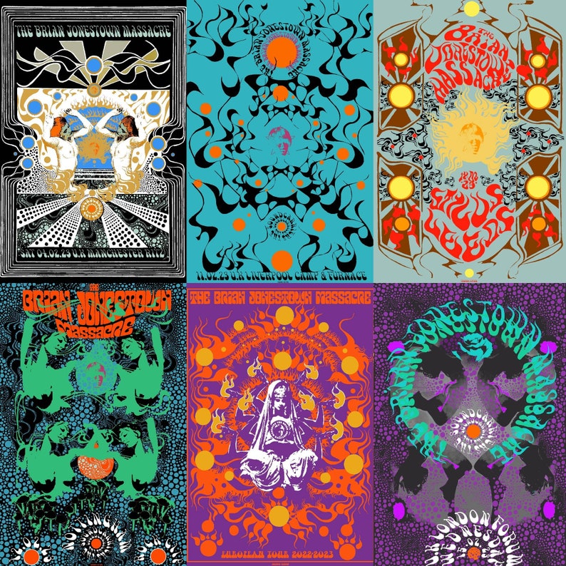 The Brian Jonestown Massacre U.K Gig Poster Set 6 Limited Etsy