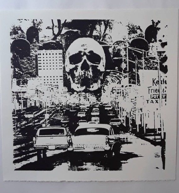 psychedelic Silkscreen print gothic,limited edition screen print,Silkscreen poster