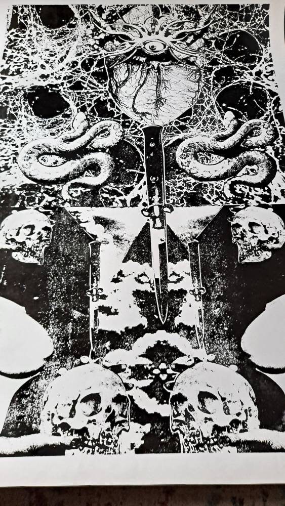 Silkscreen poster 25x38 Large gothic art Etsy