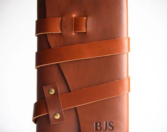 Personalisiertes Leder Journal, Muttertagsgeschenk, Leder Geschenk, Leder Tagebuch, Traveler&#39;s Notebook Cover Leder Wrap Journal