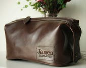 Mens Toiletry Bag Him Set Dopp Kit Leather Monogrammed Bag Father Gift for Mens Gift for Dad Groomsmen Gift Mens Dopp Bag Toiletry Bag Set