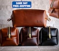 X.L Leather Dopp Kit For Men Mens Toiletry Bag Personalized Gifts For Men Fathers Day Gifts For Dad Groomsmen Gifts For Him Mens Gift