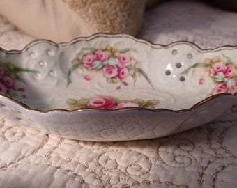 Vintage Porcelain Trinket Dish HAND Painted