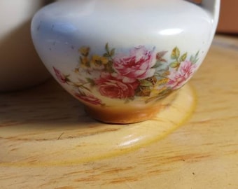 Vintage Miniature Porcelain HAND Painted Vases