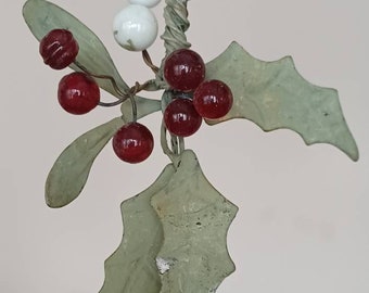 Handmade Metal Wired Misletoe Christmas Ornaments Set of 9