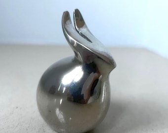 Dansk Silver Plated Zinc Bunny Rabbit Paperweight Collectable Ornament