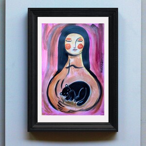 Art Original Watercolour (Not AI) Real Painting on Paper Cat Painting Impressionist Art Original Painting Authentic Painting