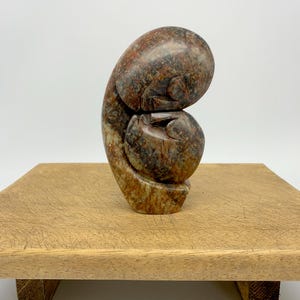 Hand Carved Shona Sculpture by Shona Artist Cuthbert Tendai Zimbabwean Sculptor Granite Carved Sculpture Kissing Shona Figurine African Art