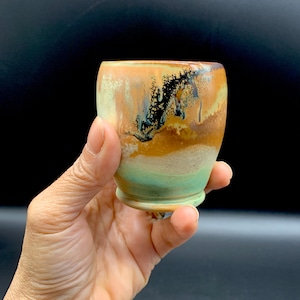 Studio Pottery Tea Cup Yunomi Macha Cup Japanese Style Cup by Canadian Potter Meira Mathison Vintage Stoneware