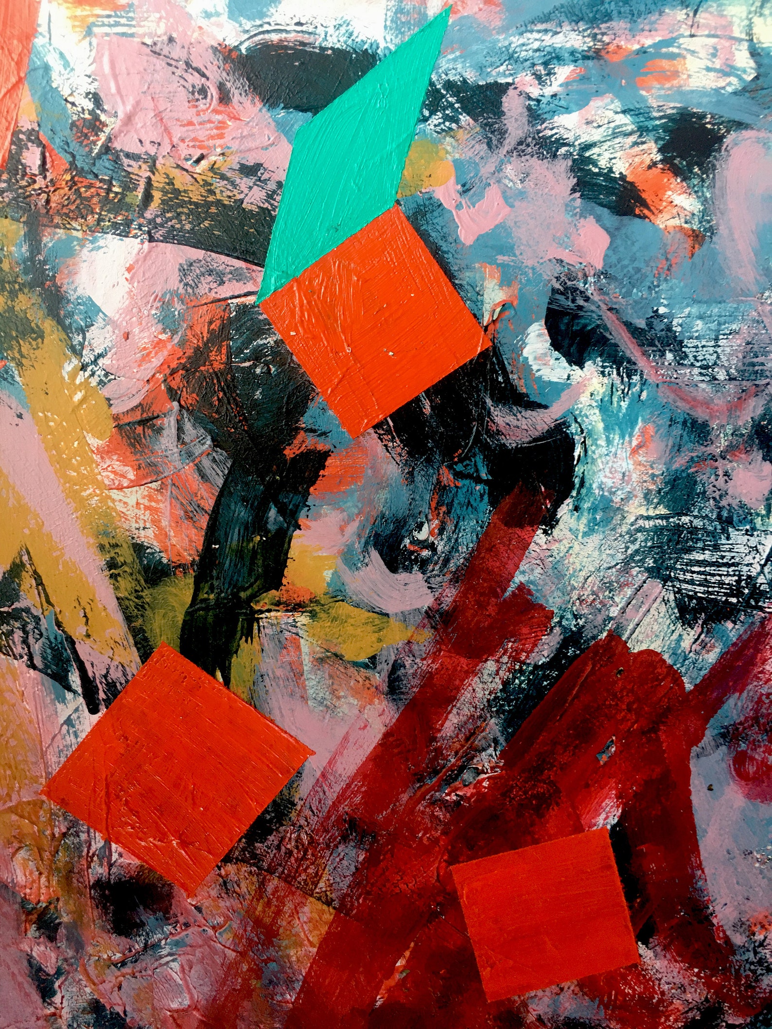 Modern Original Abstract Acrylic Painting on Paper Direct Etsy UK