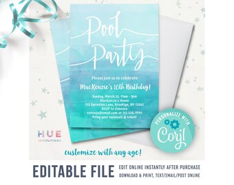 Turquoise Invitation Etsy