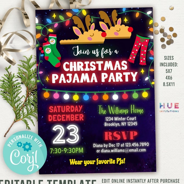 Pajama Party Invite - Etsy
