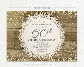 25th Wedding Anniversary Invitation Silver Anniversary Party Etsy