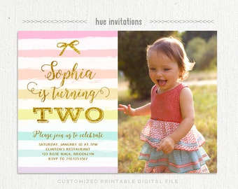 2nd birthday invitation boy blue green silver glitter second etsy