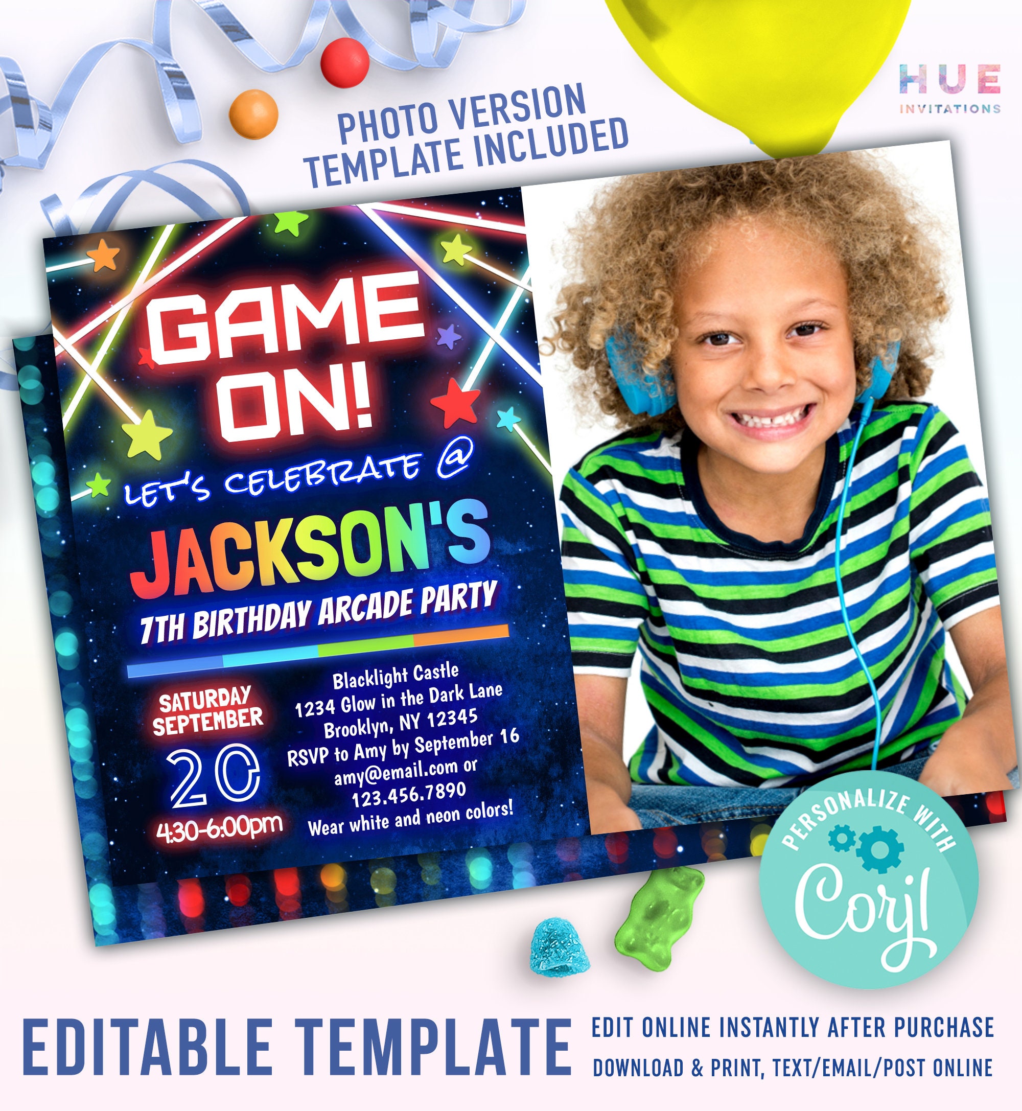 dave-and-busters-party-invitation-etsy