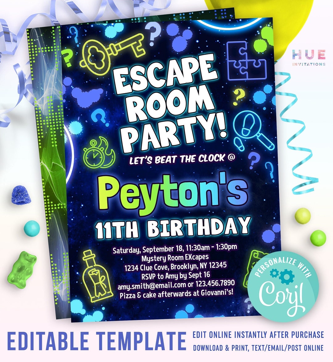 escape-room-birthday-party-invitation-kids-escape-room-birthday-invitation-for-girls-boys-arcade-mystery-escape-game-invite-etsy for Escape Room Birthday Party Invitations Free Printable Escape Room Birthday Party Invitation | Kids Escape Room Birthday Invitation for Girls & Boys | Arcade Mystery Escape Game Invite - Etsy for Escape Room Birthday Party Invitations Free Printable