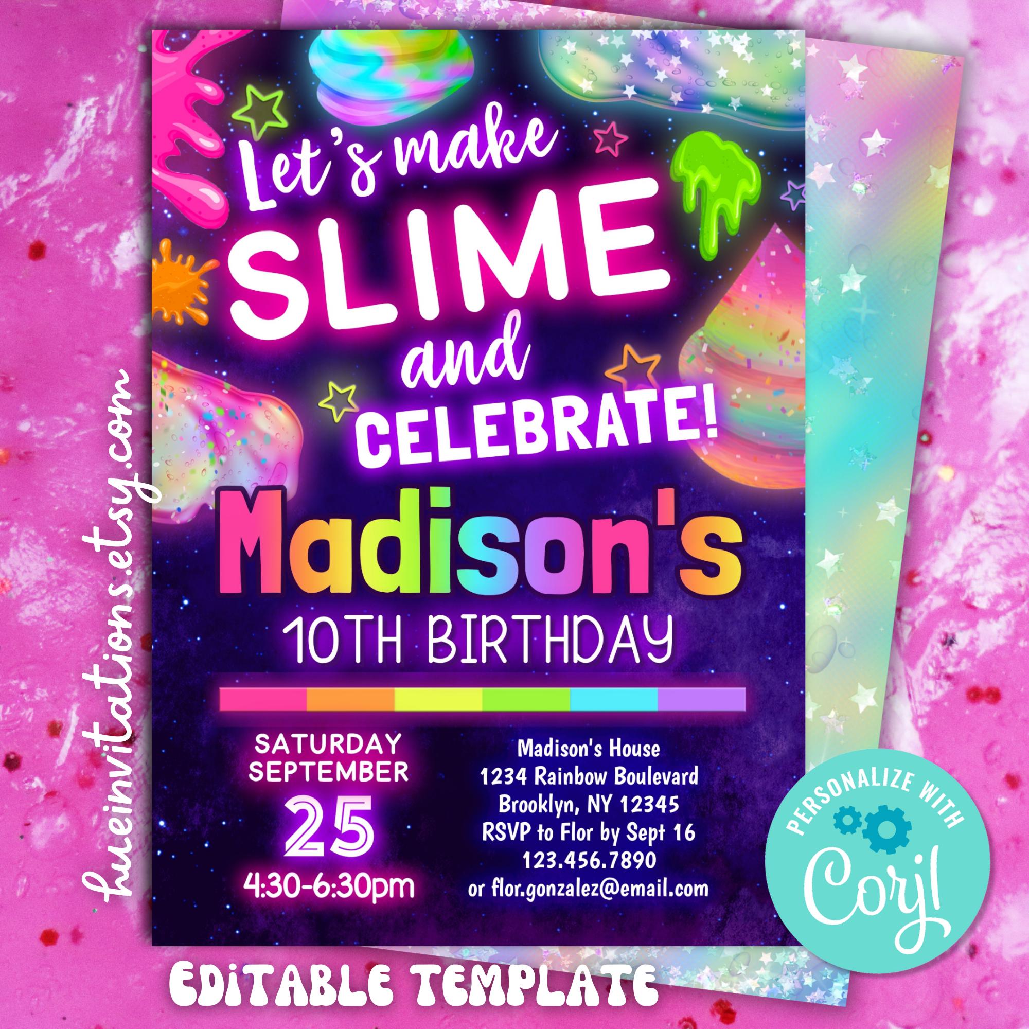 rainbow-slime-birthday-party-invitation-corjl-template-neon-glow-slime-making-party-invite-for-girls-editable-template-etsy