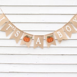 Little Pumpkin Baby Shower Decorations, Its A Boy Banner, Pumpkin Shower Decor, Little Pumpkin Banner, Its A Boy Pumpkin Banner