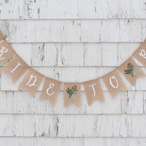 Greenery Bridal Shower Decorations, Bride to Be Burlap Banner, Rustic Bridal Shower Decor, Engagement Party Decorations, Greenery Banner