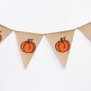 Pumpkin Burlap Banner, Thanksgiving Decorations, Halloween Banner, Fall Burlap Banner, Thanksgiving Banner, Burlap Bunting, Autumn Decor