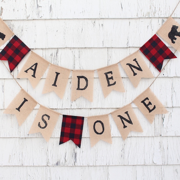 Lumberjack First Birthday, Lumberjack Banner, Lumberjack Party Supplies, Lumberjack Birthday Decorations, I am One Banner, Lumberjack Burlap