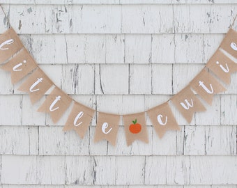 Little Cutie Baby Shower, Little Cutie Shower Decorations, Baby Shower Burlap Banner, Welcome Little Cutie Banner, Orange Citrus Baby Shower