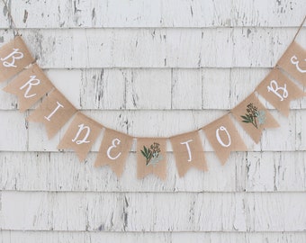 Greenery Bridal Shower Decorations, Bride to Be Burlap Banner, Rustic Bridal Shower Decor, Engagement Party Decorations, Greenery Banner