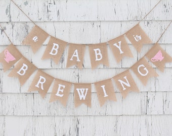 A Baby Is Brewing Baby Shower, A Baby Is Brewing Banner, Tea Party Baby Shower Decorations, Baby is Brewing Tea Party, Tea Party Shower