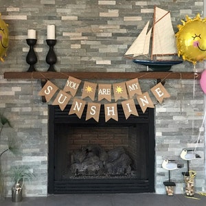 You are my sunshine Banner, You are my sunshine Garland, Burlap Banner, Baby Shower Decor, Nursery Decor, Photo Prop, New Baby Boy Girl