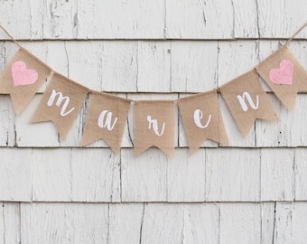 Rustic Name Banner Etsy