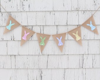 Chou 2Pcs Colorful Happy Easter Banners Easter Burlap Banner Easter Bunny Bunting Garland Easter Decorations for Home Easter Chou 2Pcs Colorful Happy Easter Banners Easter Burlap Banner Easter Bunny Bunting Garland Easter Decorations for Home Easter