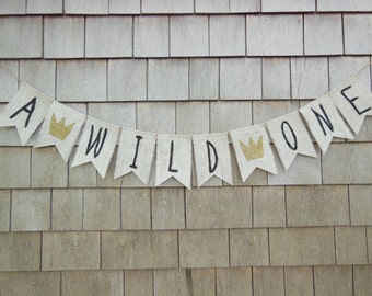 Where the Wild Things Are First Birthday Banner, Where the Wild Things Are Shower Decor, 1st Birthday Banner, A Wild One Banner