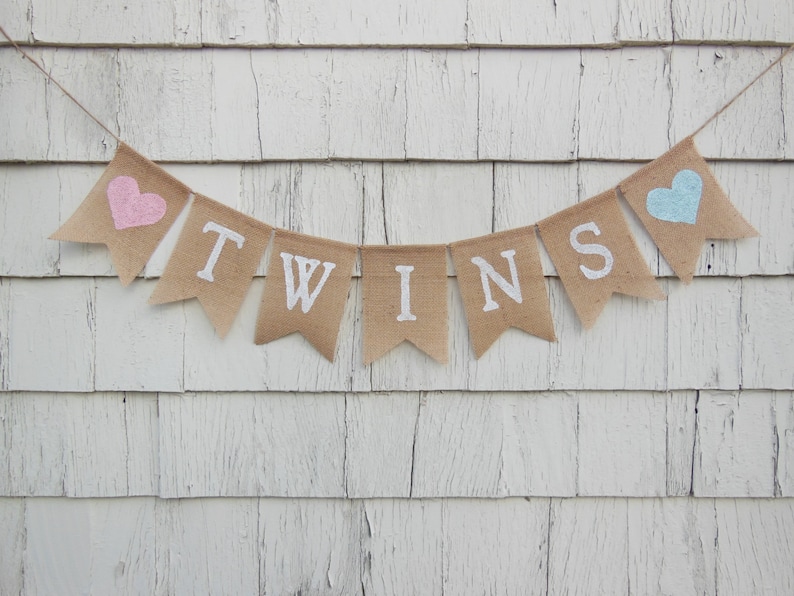 Twins Banner Twins Bunting Twins Baby Shower Banner Twins Etsy