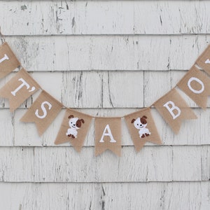 Puppy Dog Baby Shower Banner, Its a Boy Banner, Puppy Shower Decorations, Baby Shower Banner, Baby Shower Decorations, Puppy Burlap Banner