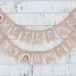 Boho Rainbow Baby Shower, Rainbow Shower Decorations, Custom Welcome Baby Banner, Boho Baby Shower, Muted Rainbow, Gender Neutral