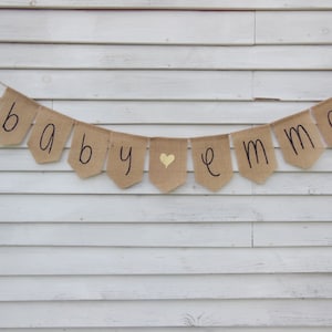 Custom Baby Shower Banner, Personalized Name Banner, Custom Name Banner, Girl Baby Shower Decor, Baby Garland, Burlap Baby Banner, Baby Sign
