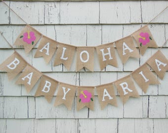 Aloha Baby Shower, Luau Baby Shower, Aloha Banner, Tropical Baby Shower, Welcome Baby Banner, Baby Shower Banner, Hawaiian Baby Shower
