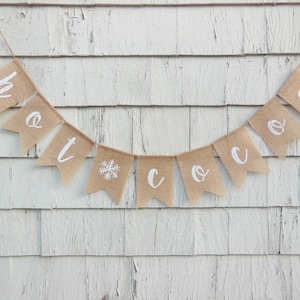 Hot Cocoa Banner, Hot Cocoa Sign, Winter Shower Decorations, Winter Wonderland Shower, Winter Onederland Party Decor, Hot Cocoa Bar