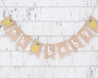 Lemon Baby Shower Decorations, Lemon Baby Shower Banner, Oh Baby Banner, Gender Neutral Baby Shower, Lemonade Baby Shower