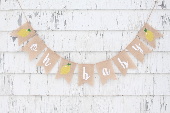 Lemon Baby Shower Decorations, Lemon Baby Shower Banner, Oh Baby Banner, Gender Neutral Baby Shower, Lemonade Baby Shower