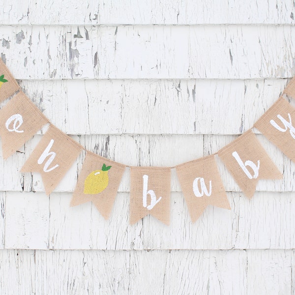 Lemon Baby Shower Decorations, Lemon Baby Shower Banner, Oh Baby Banner, Gender Neutral Baby Shower, Lemonade Baby Shower