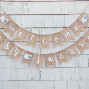 Little Lamb Baby Shower, Welcome Baby Banner, Sheep Baby Shower, Lamb Baby Shower Decorations, Little Lamb Decorations, Custom Baby Banner